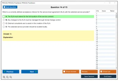 PRINCE2 PRINCE2-Practitioner PRINCE2 Practitioner Exam Practice test exam simulator test engine exam Prep practice test questions answers Image 14