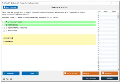 Test Prep CPHQ Certified Professional in Healthcare Quality Examination Practice test exam simulator test engine exam Prep practice test questions answers Image 3