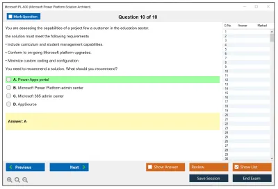 Microsoft PL-600 Microsoft Power Platform Solution Architect Practice test exam simulator test engine exam Prep practice test questions answers Image 10