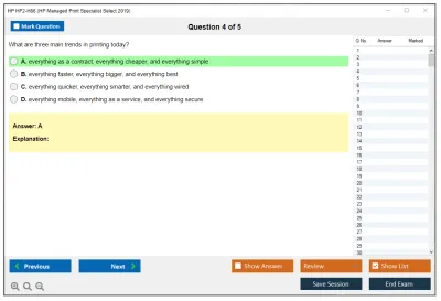 HP HP2-H86 HP Managed Print Specialist Select 2019 Practice test exam simulator test engine exam Prep practice test questions answers Image 4