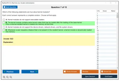 RedHat RH133 Red Hat Linux System Administration Practice test exam simulator test engine exam Prep practice test questions answers Image 7