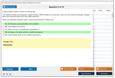 Qlik QSDA2022 Qlik Sense Data Architect Certification Exam 2022 Practice test exam simulator test engine exam Prep practice test questions answers Image 5