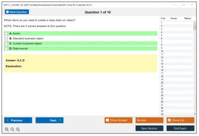 SAP C_C4H460_04 SAP Certified Development AssociateSAP Cloud for Customer 2011 Practice test exam simulator test engine exam Prep practice test questions answers Image 1