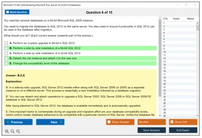 Microsoft 70-462 Administering Microsoft SQL Server 2012/2014 Databases Practice test exam simulator test engine exam Prep practice test questions answers Image 6