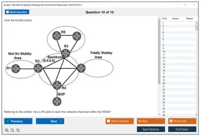 Juniper JN0-648 Enterprise Routing and Switching-Professional (JNCIP-ENT) Practice test exam simulator test engine exam Prep practice test questions answers Image 10