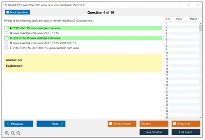 LPI 102-400 LPI Level 1 Exam 102, Junior Level Linux Certification, Part 2 of 2 Practice test exam simulator test engine exam Prep practice test questions answers Image 4