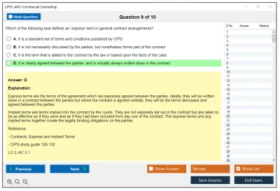 CIPS L4M3 Commercial Contracting Practice test exam simulator test engine exam Prep practice test questions answers Image 9