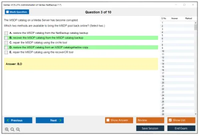 Veritas VCS-274 Administration of Veritas NetBackup 7.7 Practice test exam simulator test engine exam Prep practice test questions answers Image 3