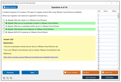 VMware 5V0-32.21 VMware Cloud Provider Specialist Practice test exam simulator test engine exam Prep practice test questions answers Image 4