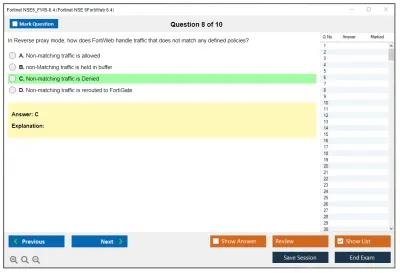 Fortinet NSE6_FWB-6.4 Fortinet NSE 6 - FortiWeb 6.4 Practice test exam simulator test engine exam Prep practice test questions answers Image 8