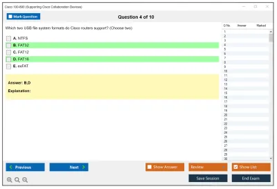 Cisco 100-890 Supporting Cisco Collaboration Devices (CLTECH) Practice test exam simulator test engine exam Prep practice test questions answers Image 4