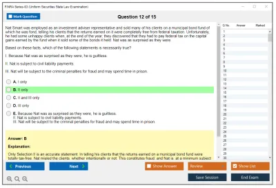 FINRA Series-63 Uniform Securities State Law Examination Practice test exam simulator test engine exam Prep practice test questions answers Image 12