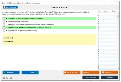 Cisco 300-320 Designing  Cisco Network Service Architectures Practice test exam simulator test engine exam Prep practice test questions answers Image 4