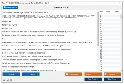 Tibco TCP-EMS8 TIBCO Enterprise Message Service 8 Certification Exam Practice test exam simulator test engine exam Prep practice test questions answers Image 3