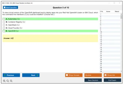 IBM C1000-100 IBM Cloud Solution Architect v4 Practice test exam simulator test engine exam Prep practice test questions answers Image 5