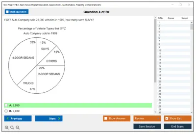 Test Prep THEA-Test Texas Higher Education Assessment - Mathematics, Reading Comprehension Practice test exam simulator test engine exam Prep practice test questions answers Image 4