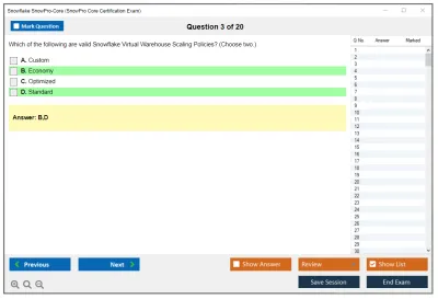 Snowflake SnowPro-Core SnowPro Core Certification Exam Practice test exam simulator test engine exam Prep practice test questions answers Image 3