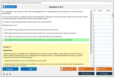 Microsoft MB-400 Microsoft Power Apps + Dynamics 365 Developer Practice test exam simulator test engine exam Prep practice test questions answers Image 9