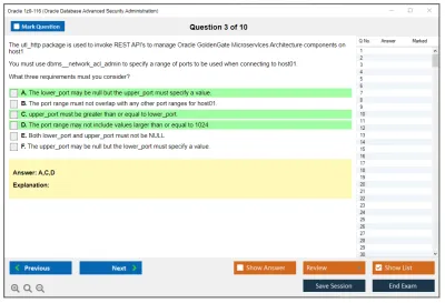 Oracle 1z0-116 Oracle Database Security Administration Practice test exam simulator test engine exam Prep practice test questions answers Image 3