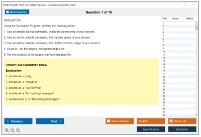 RedHat EX407 Red Hat Certified Specialist in Ansible Automation exam Practice test exam simulator test engine exam Prep practice test questions answers Image 1