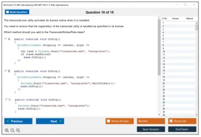 Microsoft 70-486 Developing ASP.NET MVC 4 Web Applications Practice test exam simulator test engine exam Prep practice test questions answers Image 10