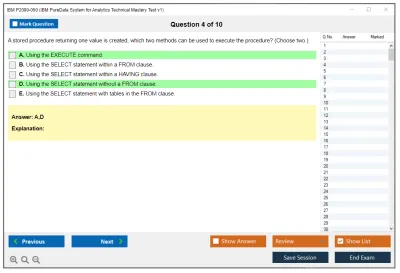 IBM P2090-050 IBM PureData System for Analytics Technical Mastery Test v1 Practice test exam simulator test engine exam Prep practice test questions answers Image 4
