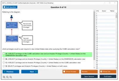 SAP C_HCMOD_03 SAP Certified Application Associate - SAP HANA Cloud Modeling Practice test exam simulator test engine exam Prep practice test questions answers Image 9