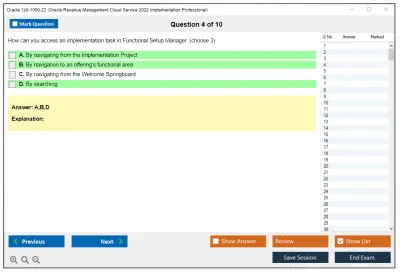 Oracle 1z0-1059-22 Oracle Revenue Management Cloud Service 2022 Implementation Professional Practice test exam simulator test engine exam Prep practice test questions answers Image 4