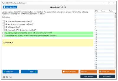 Apple 9L0-012 Mac Service Certification Practice test exam simulator test engine exam Prep practice test questions answers Image 2