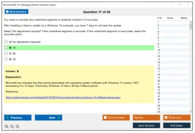 Microsoft MD-101 Managing Modern Desktops Practice test exam simulator test engine exam Prep practice test questions answers Image 17