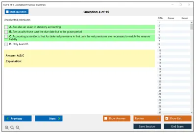 SOFE AFE Accredited Financial Examiner Practice test exam simulator test engine exam Prep practice test questions answers Image 4