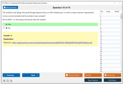HP HPE0-V13 Designing HPE Software-Defined Infrastructure Solutions Practice test exam simulator test engine exam Prep practice test questions answers Image 10