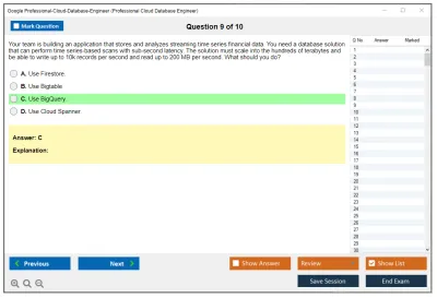 Google Professional-Cloud-Database-Engineer Google Cloud Certified - Professional Cloud Database Engineer Practice test exam simulator test engine exam Prep practice test questions answers Image 9