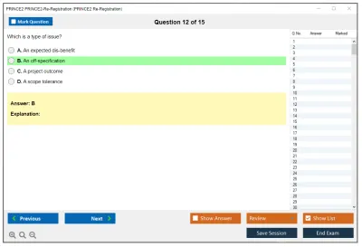 PRINCE2 PRINCE2-Re-Registration PRINCE2 Re-Registration Practice test exam simulator test engine exam Prep practice test questions answers Image 12
