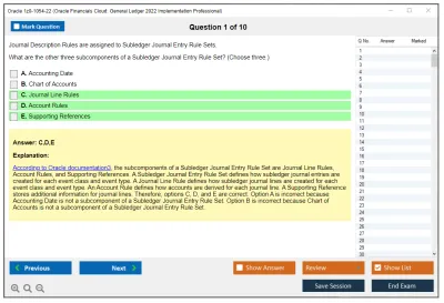 Oracle 1z0-1054-22 Oracle Financials Cloud: General Ledger 2022 Implementation Essentials Practice test exam simulator test engine exam Prep practice test questions answers Image 1