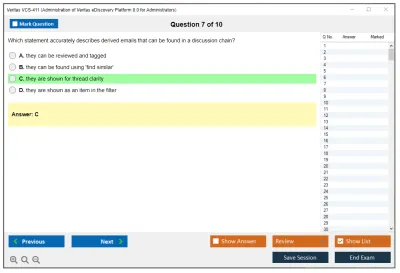 Veritas VCS-411 Administration of Veritas eDiscovery Platform 8.0 for Administrators Practice test exam simulator test engine exam Prep practice test questions answers Image 7