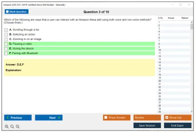 Amazon AWS AXS-C01 AWS Certified Alexa Skill Builder-Specialty Practice test exam simulator test engine exam Prep practice test questions answers Image 3