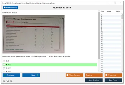 Avaya 78950X Avaya Contact Center Select Implementation and Maintenance Exam Practice test exam simulator test engine exam Prep practice test questions answers Image 10