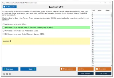 Avaya 3312 Avaya Aura® Contact Center Administration Exam Practice test exam simulator test engine exam Prep practice test questions answers Image 9