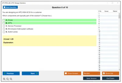HP HPE0-J68 HPE Storage Solutions Practice test exam simulator test engine exam Prep practice test questions answers Image 6