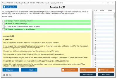 Amazon AWS AWS-Certified-Security-Specialty-SCS-C01 AWS Certified Security - Specialty (SCS-C01) Practice test exam simulator test engine exam Prep practice test questions answers Image 1