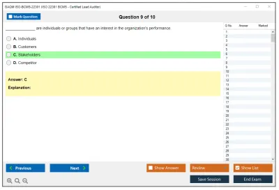 GAQM ISO-BCMS-22301 ISO 22301 BCMS - Certified Lead Auditor Practice test exam simulator test engine exam Prep practice test questions answers Image 9
