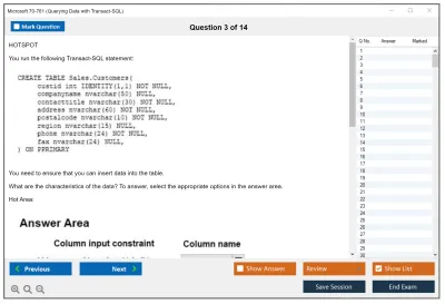 Microsoft 70-761 Querying Data with Transact-SQL Practice test exam simulator test engine exam Prep practice test questions answers Image 3
