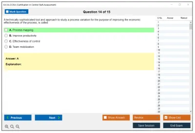 IIA IIA-CCSA Certification in Control Self-Assessment® (CCSA®) Practice test exam simulator test engine exam Prep practice test questions answers Image 14
