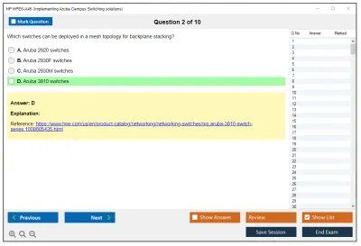 HP HPE6-A45 Implementing Aruba Campus Switching solutions Practice test exam simulator test engine exam Prep practice test questions answers Image 2