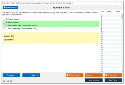 SAP C_S4FCF_2021 SAP Certified Application AssociateCentral Finance in SAP S/4HANA (SAP S/4HANA 2021) Practice test exam simulator test engine exam Prep practice test questions answers Image 3