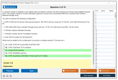 HP HPE0-V14 Building HPE Hybrid IT Solutions (Rev. 19.41) Practice test exam simulator test engine exam Prep practice test questions answers Image 4