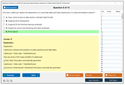 Databricks Databricks-Certified-Professional-Data-Engineer Databricks Certified Data Engineer Professional Exam Practice test exam simulator test engine exam Prep practice test questions answers Image 8