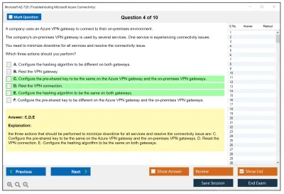 Microsoft AZ-720 Troubleshooting Microsoft Azure Connectivity Practice test exam simulator test engine exam Prep practice test questions answers Image 4