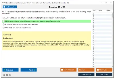 FINRA Series-6 Investment Company and Variable Contracts Products Representative Qualification Examination (IR) Practice test exam simulator test engine exam Prep practice test questions answers Image 13